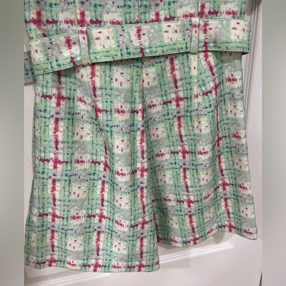 NEW green and pink tweed belted romper - Picture 7 of 11